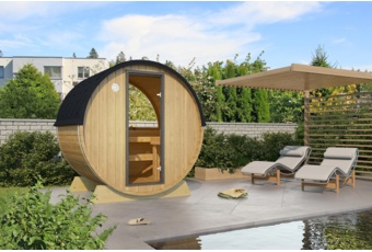 Sauna fińska zewnętrzna Terrace 160 cm - beczka Sauna fińska zewnętrzna Terrace 160 cm