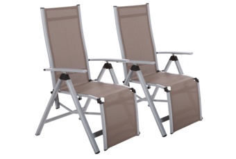 Zestaw krzeseł ogrodowych aluminiowych Ibiza Relax Silver / Taupe