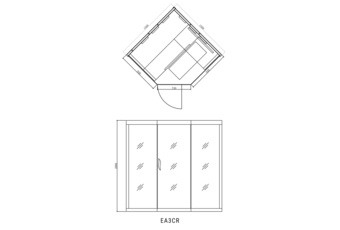 Sauna infrared narożna EA3CR - 4 osobowa - biała Sauna infrared narożna EA3CR White z koloroterapią