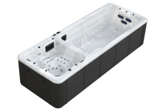 Basen ogrodowy z przeciwprądem i hydromasażem Aquess Wave 590 x 225 cm