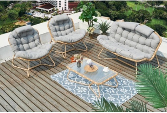 Meble ogrodowe technorattanowe Palermo Beige / Light Grey