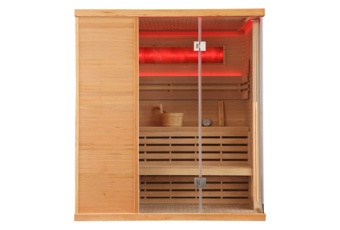 Sauna fińska narożna Nordum Pure One 4-osobowa naturalna