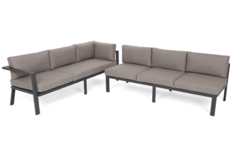 Narożne meble ogrodowe aluminiowe Galapagos Grey / Taupe