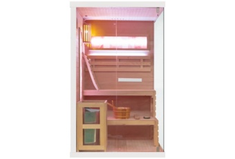 Sauna fińska narożna Nordum Pure 2-osobowa biała