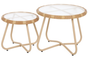 Meble ogrodowe technorattanowe Palermo Round Beige / Light Grey