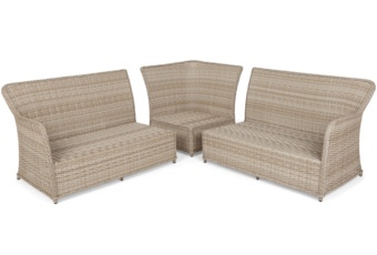 Narożny zestaw mebli ogrodowych Bergamo Beige / Beige Melange