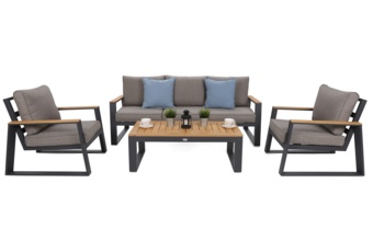 Meble ogrodowe aluminiowe Rimini Dark Grey / Beige Melange