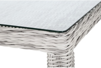 Meble ogrodowe technorattanowe Bristol 180 cm Light Grey / Grey Melange 6+1