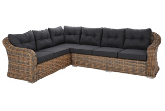 Narożny zestaw mebli ogrodowych Foggia Comfort Ginger Melange / Dark Grey