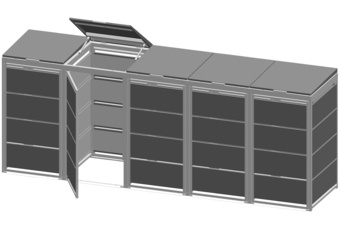 Zabudowa kosza śmietnikowego TOP BOX Premium 5 x 240 l - antracytowy - 1 moduł Zabudowa kosza śmietnikowego TOP BOX Premium 5 x 240 l