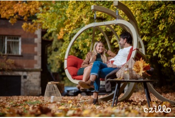 Kokon ogrodowy dwuosobowy Timber Plus O-Zone Premier czerwony Fotel wiszący Timber Plus O-Zone Premier Red