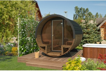 Sauna fińska zewnętrzna Lux Barrelsauna 235 x 280 cm