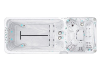 Basen ogrodowy z przeciwprądem i hydromasażem Aquess Dynamic 590 x 227 cm