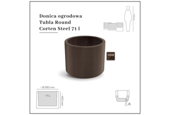 Donica ogrodowa Prosperplast Tubla Round Corten Steel 71 l 