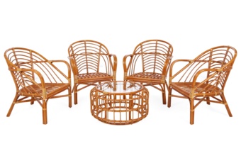 Meble ogrodowe rattanowe Panama Orange / Latte 4+1