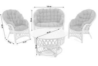 Meble ogrodowe rattanowe Diego Light Grey / Grey 3+1