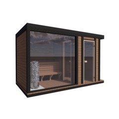 Sauna fińska zewnętrzna TerModula z mini szatnią 373 x 210 cm