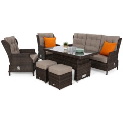 Meble ogrodowe technorattanowe Trivento Plus Brown Mat / Brown Melange