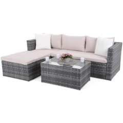 Narożnik ogrodowy technorattanowy Amalfi Grey / Beige powystawowy