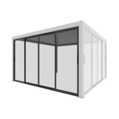 Przesuwna ścianka szklana 4 m do pergoli Schatler Nova Lux Alu