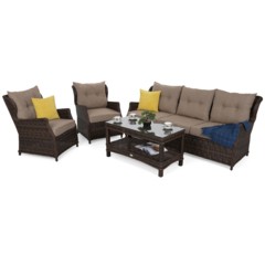 Meble ogrodowe technorattanowe Siena Grande Brown Mat / Brown Melange