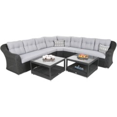 Narożnik ogrodowy technorattanowy Andros Grey / Light Grey