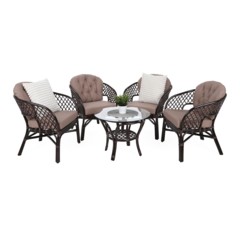 Meble ogrodowe rattanowe Havana Brown / Cappuccino 4+1