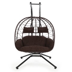 Fotel wiszący 2-osobowy Lugo Black / Brown 