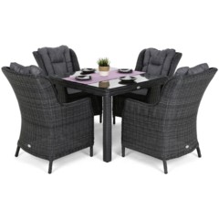 Meble ogrodowe technorattanowe Bristol Square Grey / Grey Melange 4+1