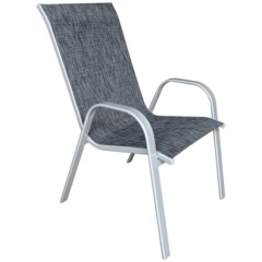 Krzesło ogrodowe metalowe Sevilla Silver / Black Melange