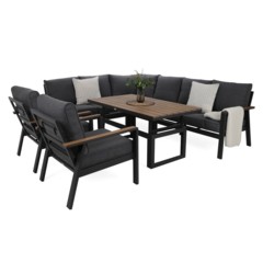 Narożne meble aluminiowe Turyn Dark Grey / Grey Melange