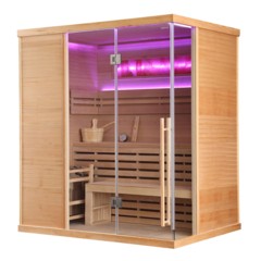 Sauna fińska narożna Nordum Pure One 4-osobowa naturalna