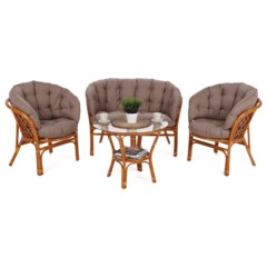 Meble ogrodowe rattanowe Bahama Orange / Cappuccino 3+1