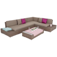 Narożnik ogrodowy technorattanowy prawy Panama Ginger / Brown Melange