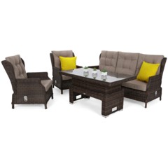 Meble ogrodowe technorattanowe Trivento Brown Mat / Brown Melange