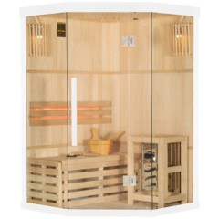 Sauna fińska narożna EA2C White z piecem