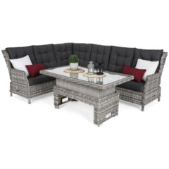 Narożnik ogrodowy technorattanowy Trivento Light Grey / Grey Melange