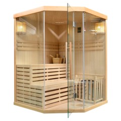 Sauna fińska narożna EA3C Natural z piecem