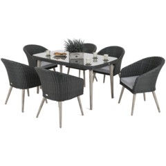 Meble ogrodowe technorattanowe Soria 6+1 Grey / Light Grey