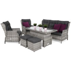Meble ogrodowe technorattanowe Trivento Plus Light Grey / Grey Melange