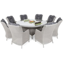 Meble ogrodowe technorattanowe Bristol Round 180 cm White / Grey 8+1