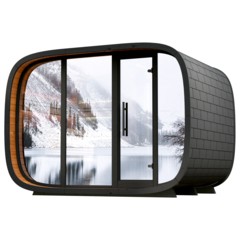 Sauna fińska zewnętrzna Leil® Saunas Round Cube Double 2.6 6-osobowa