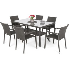 Meble ogrodowe technorattanowe Sumba Dark Grey 6+1