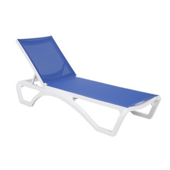 Leżak ogrodowy Monako White / Blue
