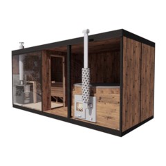 Sauna fińska zewnętrzna TerModula z balią 500 x 210 cm