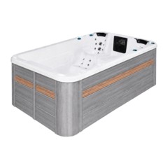 Basen ogrodowy z przeciwprądem i hydromasażem Aquess Aquatic 1 400 x 228 cm Sterling White / Grey