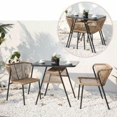 Meble balkonowe technorattanowe Fiuggi Black / Beige