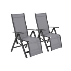 Zestaw krzeseł ogrodowych aluminiowych Ibiza Relax Grey / Window Grey