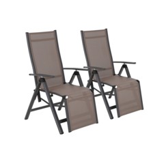 Zestaw krzeseł ogrodowych aluminiowych Ibiza Relax Grey / Taupe
