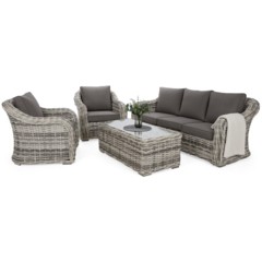 Meble ogrodowe technorattanowe Foggia Light Grey / Grey